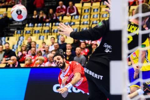 190119 Morten Madsen of Tunisia during the IHF World Handball Championship match between Tunisia and Sweden on January 19 2019 in Herning Photo Petter Arvidson BILDBYR u0081N kod PA 92204,  Copyright: PETTERxARVIDSON BB190119PA046