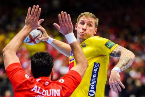 190119 Linus Arnesson of Sweden during the IHF World Handball Championship match between Tunisia and Sweden on January 19 2019 in Herning Photo Petter Arvidson BILDBYR u0081N kod PA 92204,  Copyright: PETTERxARVIDSON BB190119PA067