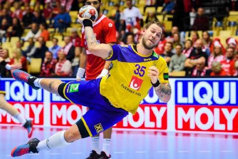 190119 Andreas Nilsson of Sweden during the IHF World Handball Championship match between Tunisia and Sweden on January 19 2019 in Herning Photo Petter Arvidson BILDBYR u0081N kod PA 92204,  Copyright: PETTERxARVIDSON BB190119PA078