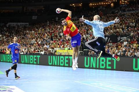 Ferran Sala Sole Spain meets Vincent Gerard France France vs Spain IHF Men Handball World Championship 19 01 2019 Photographer Neis Eibner France vs Spain IHF Men Handball World Championship 19 01 2019 Cologne Copyright: xEIBNER AlexanderxNeisx EP_ANS