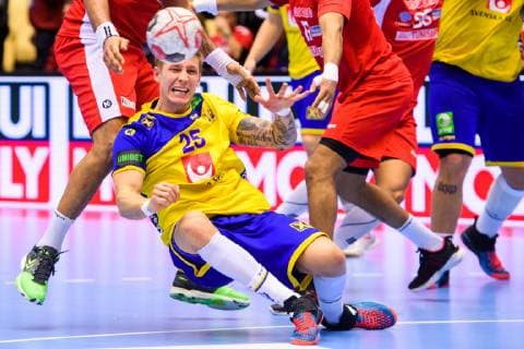 190119 Linus Arnesson of Sweden during the IHF World Handball Championship match between Tunisia and Sweden on January 19 2019 in Herning Photo Petter Arvidson BILDBYRAN code PA 92204,  Copyright: PETTERxARVIDSON BB190119PA101