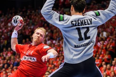 190119 Anders Zachariassen of Denmark during the IHF World Handball Championship match between Denmark and Hungary on January 19 2019 in Herning Photo Petter Arvidson BILDBYR u0081N kod PA 92205,  Copyright: PETTERxARVIDSON BB190119PA150