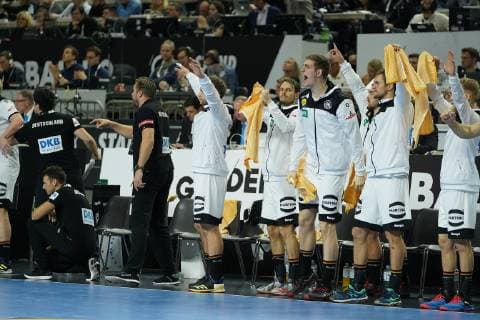 GER IHF WM 2019 Germany GER vs. Iceland ISL 19 01 2019 Lanxess Arena Cologne GER IHF WM 2019 Germany GER vs. Iceland ISL in picture picture shows Deutsche Bank is delighted nordphotox xMeuter nph00351