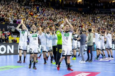 Germany Handball after victory Germany vs. Iceland Main Round Handball IHF Handball World Championship 19 01 19 Cologne North Rhine-Westphalia Germany Lanxess Arena Copyright: xAgentur54Gradx xFelixxKoenigx