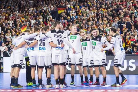 Cologne Germany 19 January 2019 World Cup 2019 Men Main Round Germany vs Iceland Team of Germany Final Cheers Final Cheers Emotion Joy Cologne Lanxess Arena North Rhine-Westphalia Germany