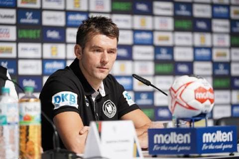 GER IHF WM 2019 Germany GER vs Iceland ISL 19 01 2019 Lanxess Arena Cologne GER IHF WM 2019 Germany GER vs Iceland ISL in picture picture shows press conference PK after the game Christian Prokop headcoach coach GER nordphotox xMeuter nph00351