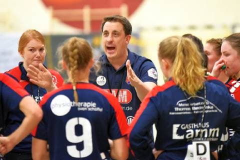 Coach Mike Leibssle Herrenberg at the Timeout Handball 2 League HSG Gedern Nidda vs. Herrenberg Nidda Copyright: xEIBNER Ralph_Lehmbergx ep_eer