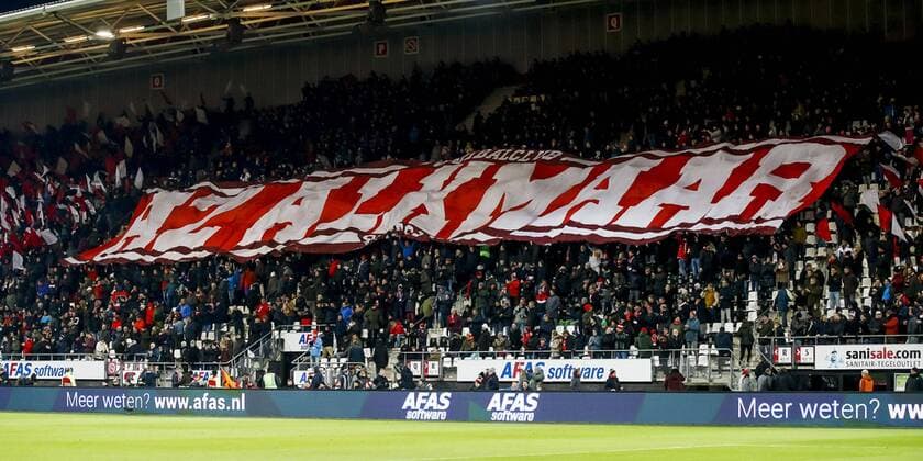 ALKMAAR, AZ - FC Utrecht, 19-01-2019 football, Dutch Eredivisie Season 2018 - 2019, AFAS Stadium, banner of the AZ fans AZ - Utrecht  x2760257x
