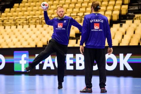 190120 Jim Gottfridsson of Sweden during a training session during the IHF World Handball Championship on January 20 2019 in Herning Photo Petter Arvidson BILDBYRAN code PA 92206,  Copyright: PETTERxARVIDSON BB190120PA003