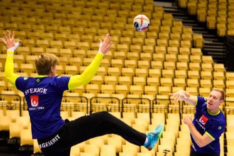 190120 Fredric Pettersson of Sweden during a training session during the IHF World Handball Championship on January 20 2019 in Herning Photo Petter Arvidson BILDBYR u0081N kod PA 92206,  Copyright: PETTERxARVIDSON BB190120PA052