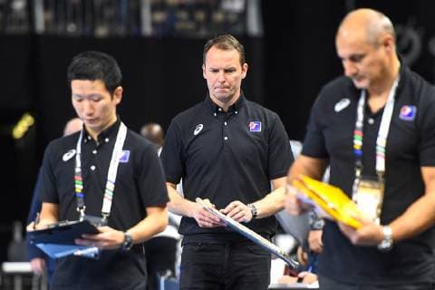HANDBALL - IHF WC, JPN vs ANG COPENHAGEN,DENMARK,20.JAN.19 - HANDBALL - IHF Men s World Championships, international match Länderspiel Japan vs Angola. Image shows the disappointment of head coach Dagur Sigurdsson (JPN). GEPAxpictures xOliverxLerch