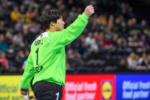 HANDBALL - IHF WC, KOR vs KSA COPENHAGEN,DENMARK,20.JAN.19 - HANDBALL - IHF Men s World Championships, international match Länderspiel Korea vs Saudi Arabia. Image shows the rejoicing of Park Jaeyong (KOR). GEPAxpictures xOliverxLerch