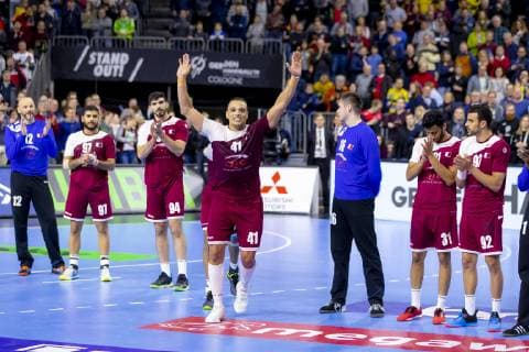 Youssef Ali No 41 Qatar elected Player of the Match PotM Russia vs. Qatar Presidents Cup Final Handball IHF Handball World Championship 20 01 19 Cologne North Rhine-Westphalia Germany Lanxess Arena Copyright: xAgentur54Gradx xFelixxKoenigx