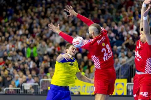 Haniel Langaro No 37 Brazil vs Zeljko Musa No 28 Croatia Brazil vs Croatia Main Round Handball IHF Handball World Championship 20 01 19 Cologne North Rhine-Westphalia Germany Lanxess Arena Copyright: xAgentur54Gradx xFelixxKoenigx