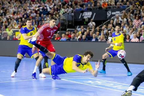 Jose Toledo No 10 Brazil vs. Luka Steopancic No 7 Croatia Brazil vs Croatia Main Round Handball IHF Handball World Championship 20 01 19 Cologne North Rhine-Westphalia Germany Lanxess Arena Copyright: xAgentur54Gradx xFelixxKoenigx