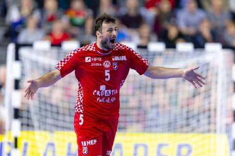 Domagoj Duvnjak Nr 5 Croatia is happy Brazil vs. Croatia Main Round Handball IHF Handball World Championship 20 01 19 Cologne North Rhine-Westphalia Germany Lanxess Arena Copyright: xAgentur54Gradx xFelixxKoenigx