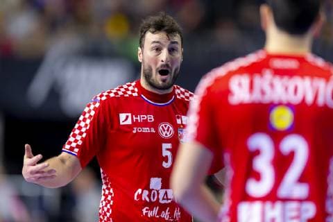 Domagoj Duvnjak Nr 5 Croatia is happy Brazil vs. Croatia Main Round Handball IHF Handball World Championship 20 01 19 Cologne North Rhine-Westphalia Germany Lanxess Arena Copyright: xAgentur54Gradx xFelixxKoenigx