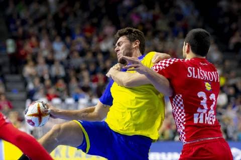 Haniel Langaro No 37 Brazil vs. Ivan Sliskovic No 32 Croatia Brazil vs Croatia Main Round Handball IHF Handball World Championship 20 01 19 Cologne North Rhine-Westphalia Germany Lanxess Arena Copyright: xAgentur54Gradx xFelixxKoenigx
