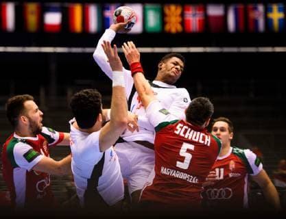 190120 Wael Jallouz of Tunisia during the IHF World Handball Championship match between Hungary and Tunisia on January 20 2019 in Herning Photo Petter Arvidson BILDBYRAN kod PA 92207,  Copyright: PETTERxARVIDSON BB190120PA058