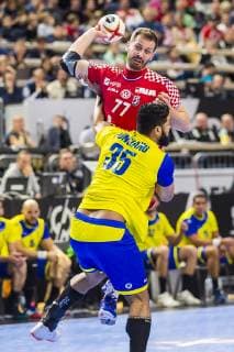Cologne Germany 20 January 2019 World Cup 2019 Men Main Round Brazil vs. Croatia Damir Bicanic Croatia Thiago Ponciano Brazil Cologne Lanxess Arena Nordrhein Westfalen Germany