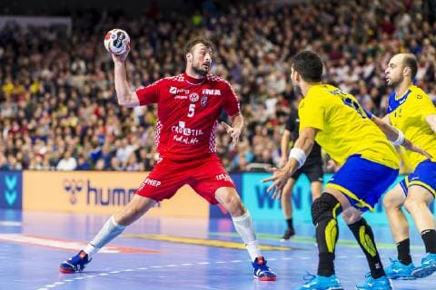 Cologne Germany 20 January 2019 World Cup 2019 Men Main Round Brazil vs Croatia Domagoj Duvnjak Croatia THW Kiel Cologne Lanxess Arena Nordrhein Westfalen Germany