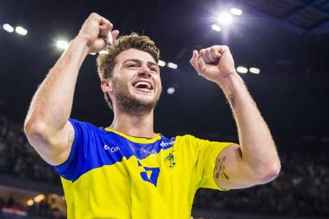 Cologne Germany 20 January 2019 World Cup 2019 Men Main Round Brazil vs Croatia Haniel Langaro Brazil Final Cheers Final Cheers Emotion Joy Cologne Lanxess Arena Nordrhein Westfalen Germany