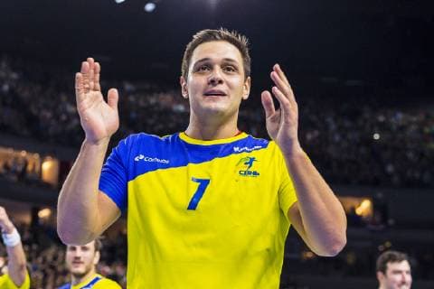Cologne Germany 20 January 2019 World Cup 2019 Men Main Round Brazil vs Croatia Guilherme Valadao Brazil Jubel Freude Emotion Cologne Lanxess Arena Nordrhein Westfalen Germany