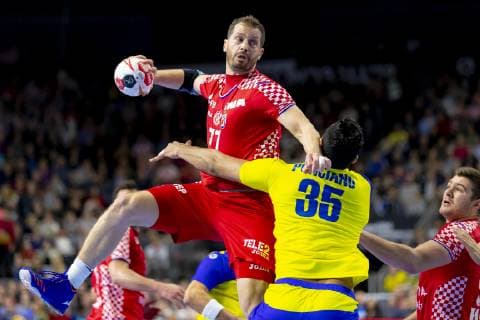 Damir Bicanic No 77 Croatia vs. Thiago Ponciano No 35 Brazil Brazil vs Croatia Main Round Handball IHF Handball World Championship 20 01 19 Cologne North Rhine-Westphalia Germany Lanxess Arena Copyright: xAgentur54Gradx xFelixxKoenigx