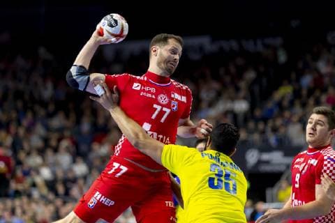 Damir Bicanic No 77 Croatia vs. Thiago Ponciano No 35 Brazil Brazil vs Croatia Main Round Handball IHF Handball World Championship 20 01 19 Cologne North Rhine-Westphalia Germany Lanxess Arena Copyright: xAgentur54Gradx xFelixxKoenigx