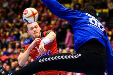 190120 Kristian Bj¿rnsen of Norway during the IHF World Handball Championship match between Norway and Egypt on January 20 2019 in Herning Photo Petter Arvidson BILDBYR u0081N kod PA 92208,  Copyright: PETTERxARVIDSON BB190120PA083