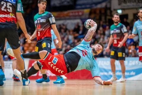 Johan Koch 77 Fuechse Berlin during the 20 Peugeot Cup in the encounter between SC DHFK Leipzig and TBV Lemgo Lippe in the Anhalt Arena on 20 January 2019 in Bauhausstadt Dessau Sachsen Anhalt Saxony Anhalt Deutschland Germany HB TU 20 Peugeot Cup 2019 Dessau Copyright: xEIBNER HartmutxBoesenerx EP_HBR