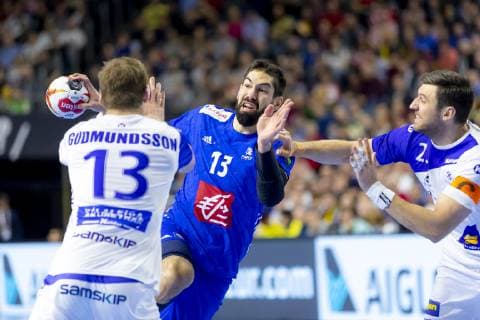 Nikola Karabatic No 13 France vs Olafur Andres Gudmundsson No 13 Iceland and Olafur Gustafsson No 23 Iceland vs France Main Round Handball IHF Handball World Championship 20 01 19 Cologne North Rhine-Westphalia Germany Lanxess Arena Copyright: xAgentur54Gradx xFelixxKoenigx