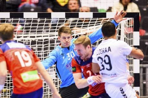 190120 Goalkeeper Torbjorn Bergerud of Norway during the IHF World Handball Championship match between Norway and Egypt on January 20 2019 in Herning Photo Petter Arvidson BILDBYRAN kod PA 92208,  Copyright: PETTERxARVIDSON BB190120PA112