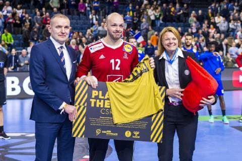 Cologne Germany 20 January 2019 World Cup 2019 Men Main Round Iceland vs France Player of the Match Vincent Gerard France Cologne Lanxess Arena North Rhine-Westphalia Germany