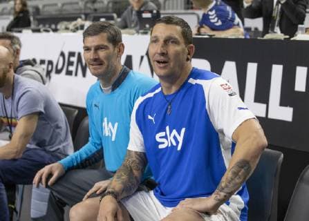 Handball WM 2019 Lanxess Arena Cologne Germany Date 21 01 2019 Partner tournament 2019 in Cologne Left Henning Fritz Right Stefan Kretzschmar