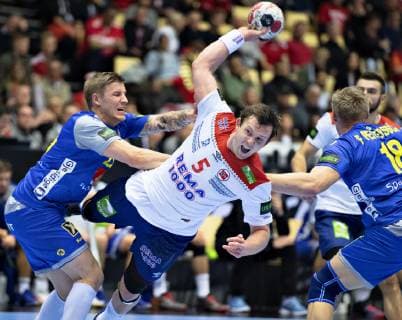 Sander Sagosen of Norway during the men s IHF Handball World Championship Main Round Group 2 match between Sweden and Norway in Herning Denmark Monday Jan 21 2019 Herning Jylland Denmark,  Copyright: HenningxBagger HenningxBaggerx COP103 spdk20190121-193738-L