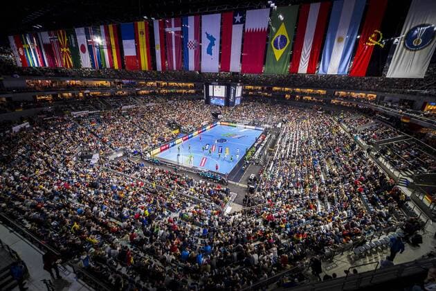 Cologne Germany 21 January 2019 World Cup 2019 Men Main Round Spain vs Brazil Overview Arena Cologne Lanxess Arena North Rhine-Westphalia Germany