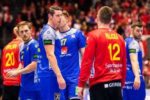 190121 Kim Andersson of Sweden looks dejected after loosing the IHF World Handball Championship match between Sweden and Norway on January 21 2019 in Herning Photo Petter Arvidson BILDBYRAN kod PA 92209,  Copyright: PETTERxARVIDSON BB190121PA083