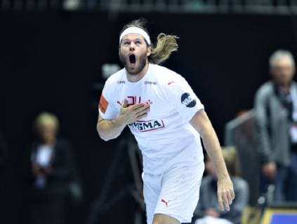 Mikkel Hansen of Denmark afther a goal during the men s IHF Handball World Championship Main Round Group 2 match between Egypt and Denmark in Herning Denmark Monday Jan 21 2019 Herning Jylland Denmark,  Copyright: HenningxBagger HenningxBaggerx COP105 spdk20190121-204157-L