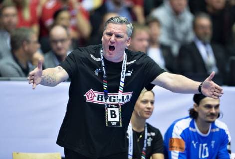 Coach Nikolaj Jacobsen of Denmark during the men s IHF Handball World Championship Main Round Group 2 match between Egypt and Denmark in Herning Denmark Monday Jan 21 2019 Herning Jylland Denmark,  Copyright: HenningxBagger HenningxBaggerx COP105 spdk20190121-204945-L