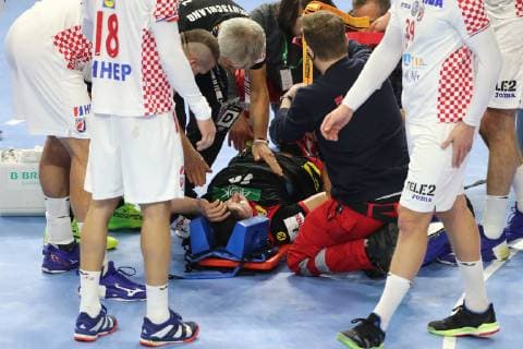 Sport Handball World Championship Main Round in Cologne Lanxess Arena Germany vs Croatia Injury Martin Strobel Germany 21 01 19