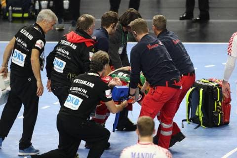 Sport Handball World Championship Main Round in Cologne Lanxess Arena Germany vs Croatia Injury Martin Strobel Germany 21 01 19