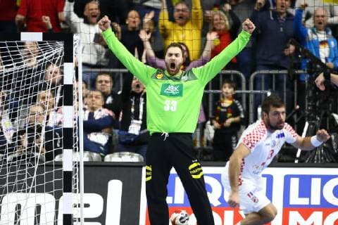 Andreas Wolf Germany celebrates Croatia vs Germany IHF Men Handball World Championship 21 01 2019 Photographer Neis Eibner Croatia vs Germany IHF Men Handball World Championship 21 01 2019 Cologne Copyright: xEIBNER Alexander_Neisx EP_ANS