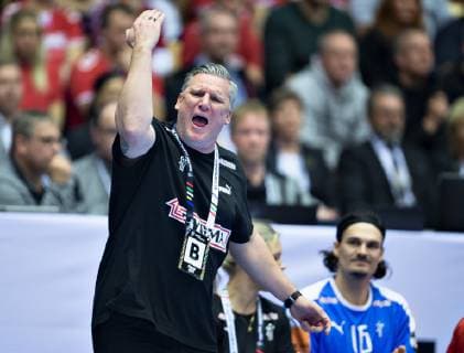 Coach Nikolaj Jacobsen of Denmark during the men s IHF Handball World Championship Main Round Group 2 match between Egypt and Denmark in Herning Denmark Monday Jan 21 2019 Herning Jylland Denmark,  Copyright: HenningxBagger HenningxBaggerx COP105 spdk20190121-211510-L