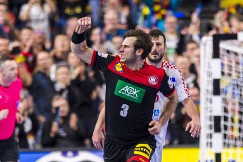 Cologne Germany 21 January 2019 World Cup 2019 Men Main Round Croatia vs Germany Uwe Gensheimer Germany Paris St Germain Domagoj Duvnjak Croatia THW Kiel Jubel Freude Emotion Cologne Lanxess Arena Nordrhein Westfalen Germany