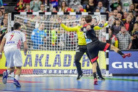 Cologne Germany 21 01 2019 IHF Handball WM 2019 Main round Croatia Germany Marin Sego CROATIA Uwe Gensheimer GER in action DeFodi520