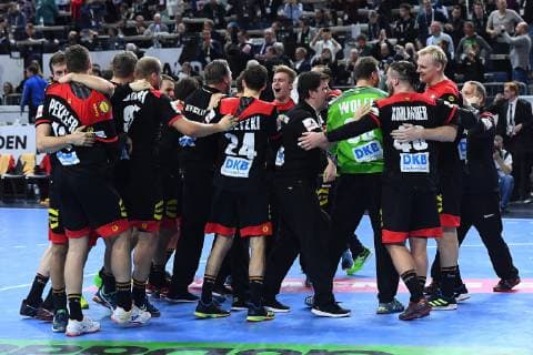 Handball World Cup Main Round Croatia Germany on 21 01 2019 in the Lanxess Arena in Cologne Final cheers German players celebrate their entry into the semi-finals xRx