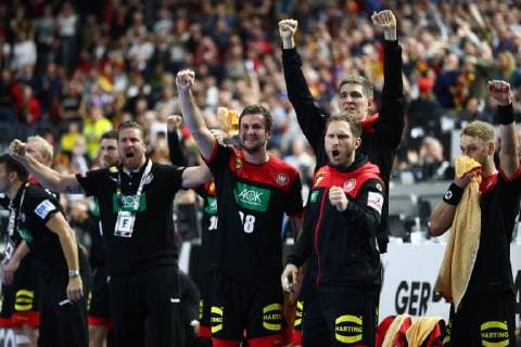 the German bank cheers Croatia vs. Germany IHF men handball world championship 21 01 2019 photographer Neis Eibner Croatia vs. Germany IHF men handball world championship 21 01 2019 Cologne Copyright: xEIBNER Alexander_Neisx EP_ANS
