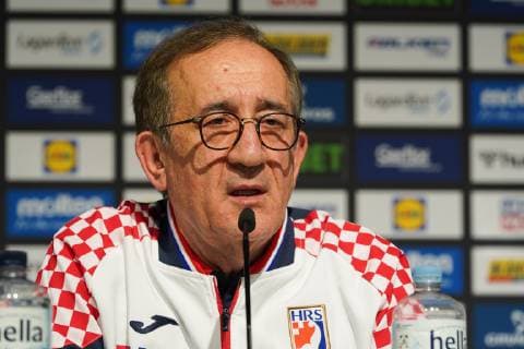 GER IHF WM 2019 Croatia CRO vs Germany GER 21 01 2019 Lanxess Arena Cologne GER IHF WM 2019 Croatia CRO vs Germany GER in picture picture shows Press conference PK after the match Coach Headcoach Lino Äaervar CRO nordphotox xMeuter nph00351