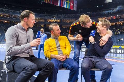 Cologne Germany 21 January 2019 World Cup 2019 Men Main Round Croatia vs Germany vs Dominik Klein Bob Hanning Johannes Bitter Alexander Bommes Köln Lanxess Arena Nordrhein Westfalen Germany